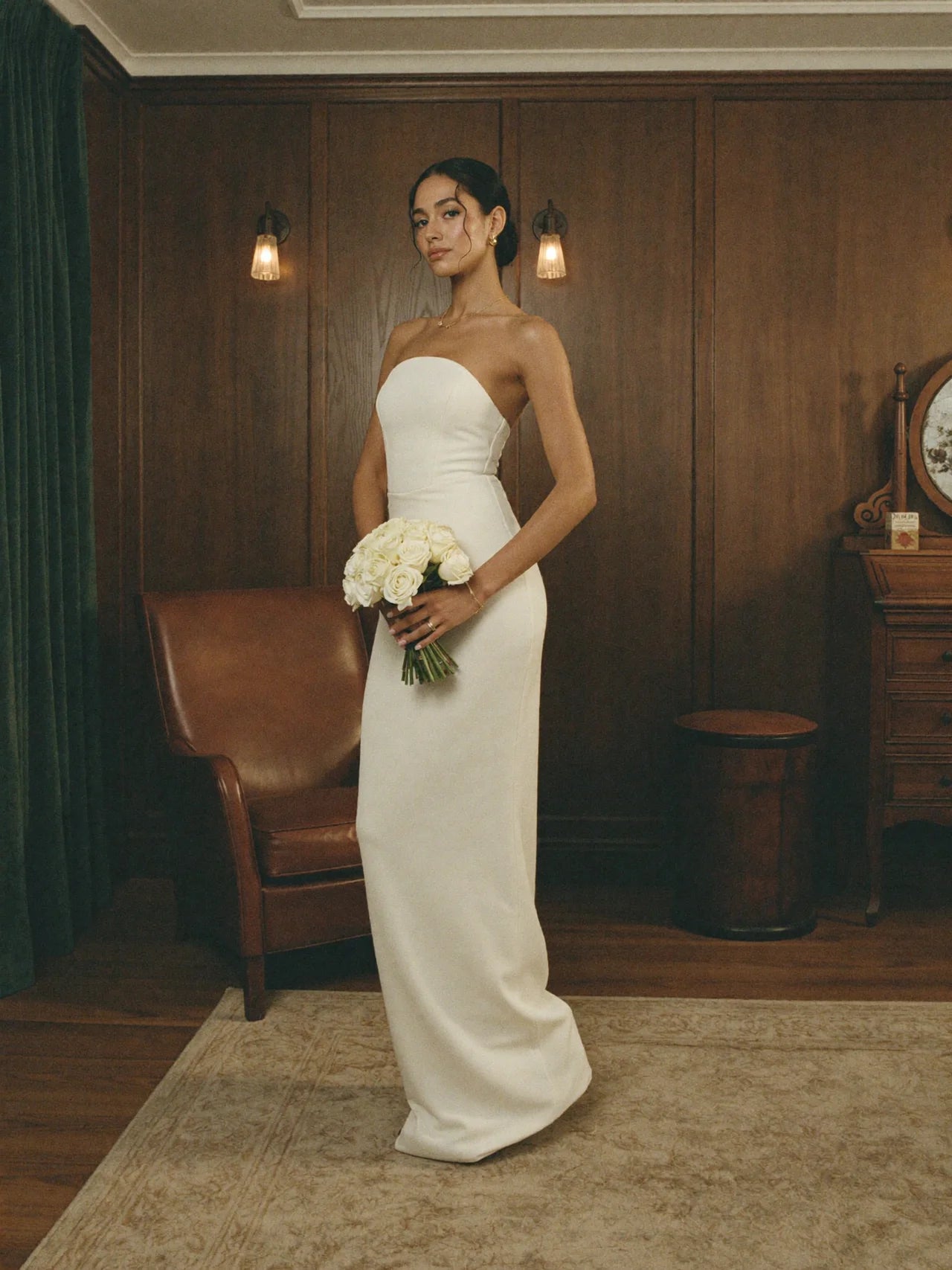 Aira — Enhanced Circle Neckline Column Gown