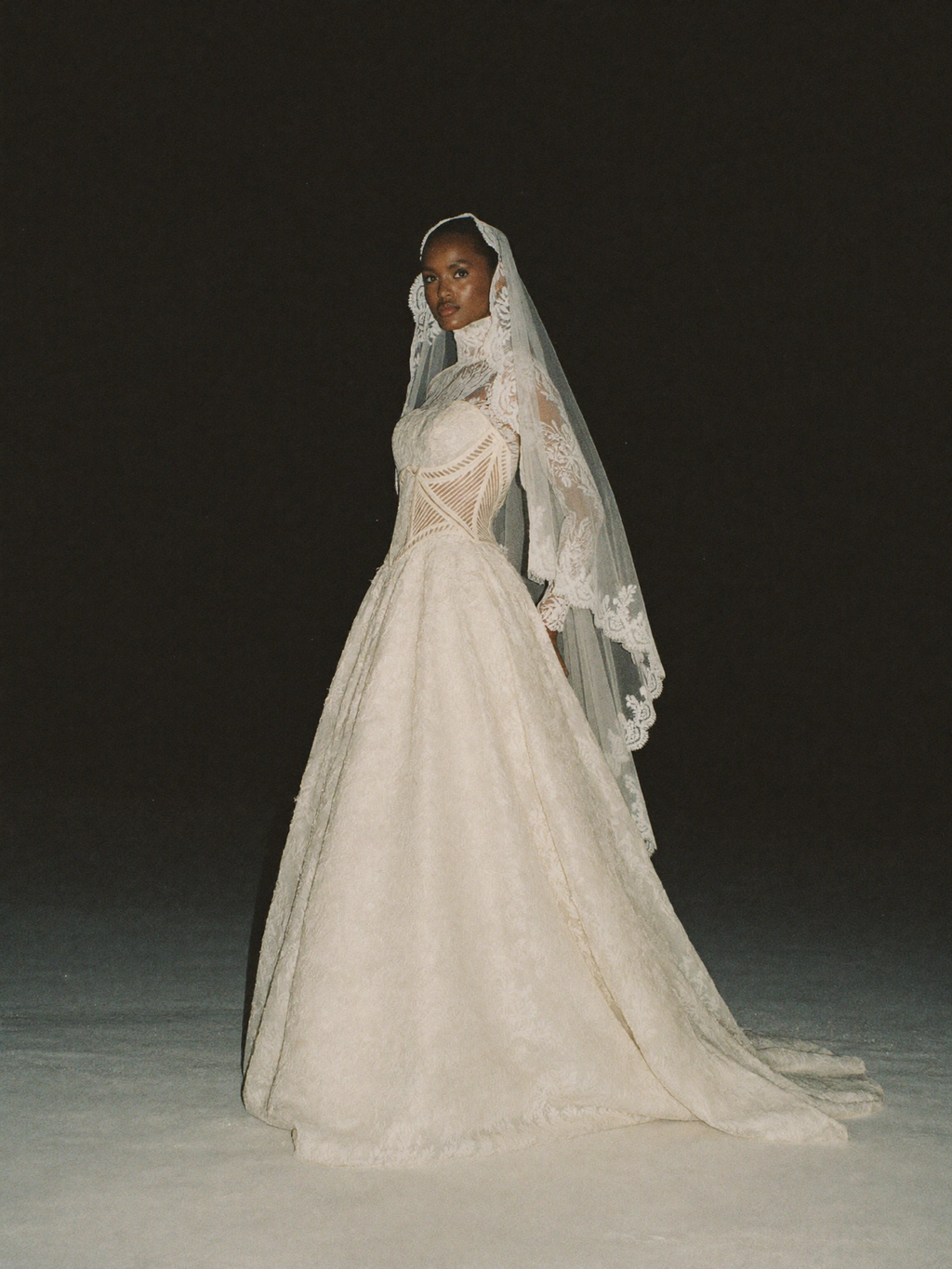 Marta — High Neck Basque Waist Gown