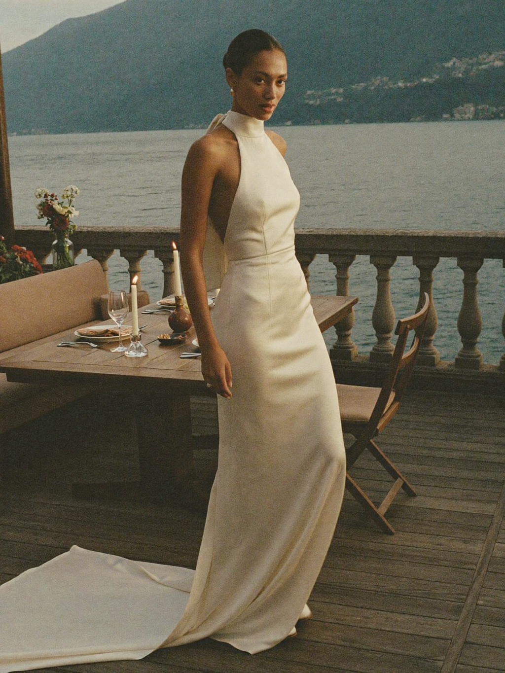 Bonnie — Halter Neck Column Gown