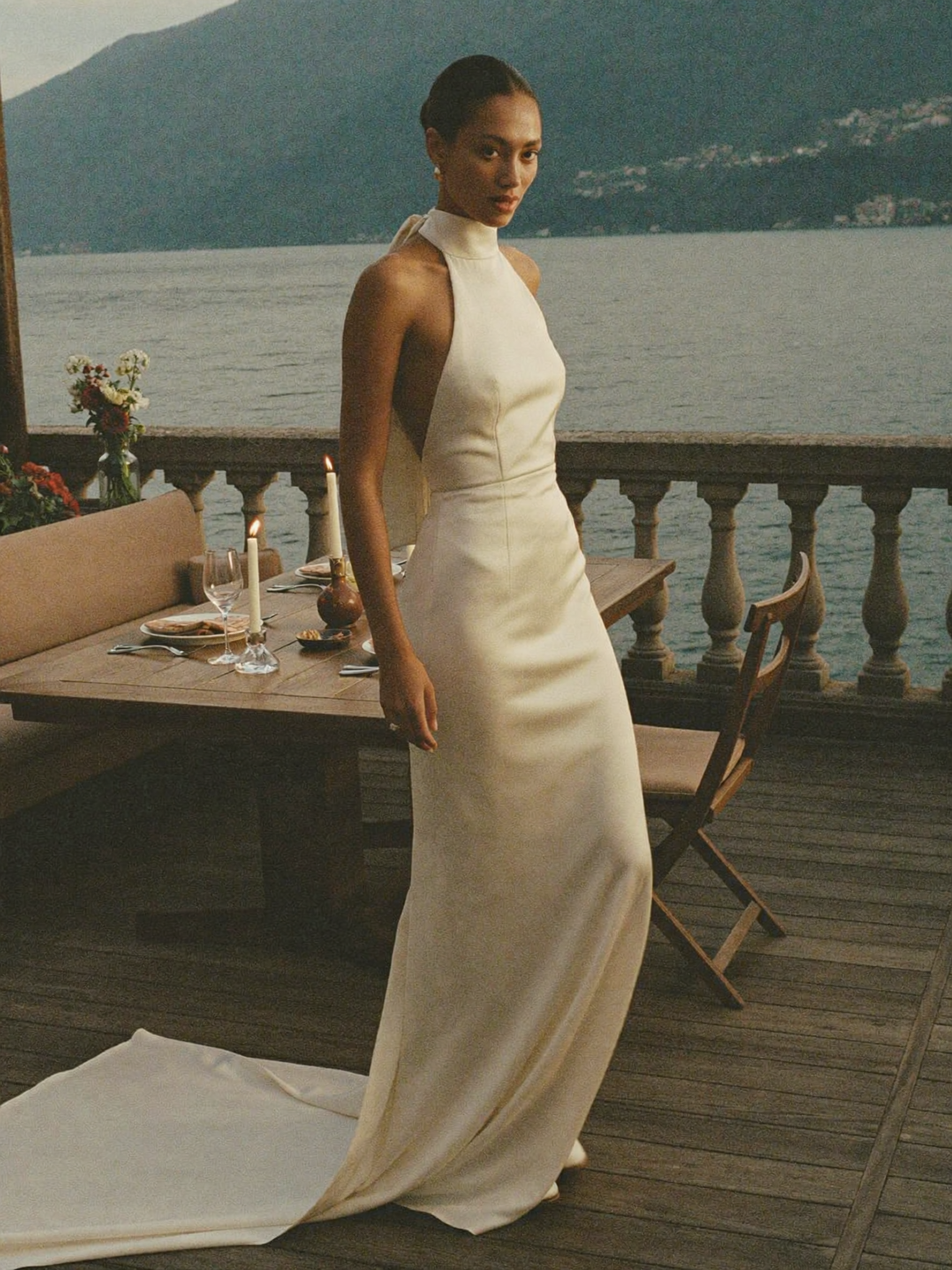 Bonnie — Halter Neck Column Gown