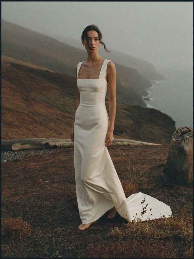 Ellie — Square Neckline Column Gown